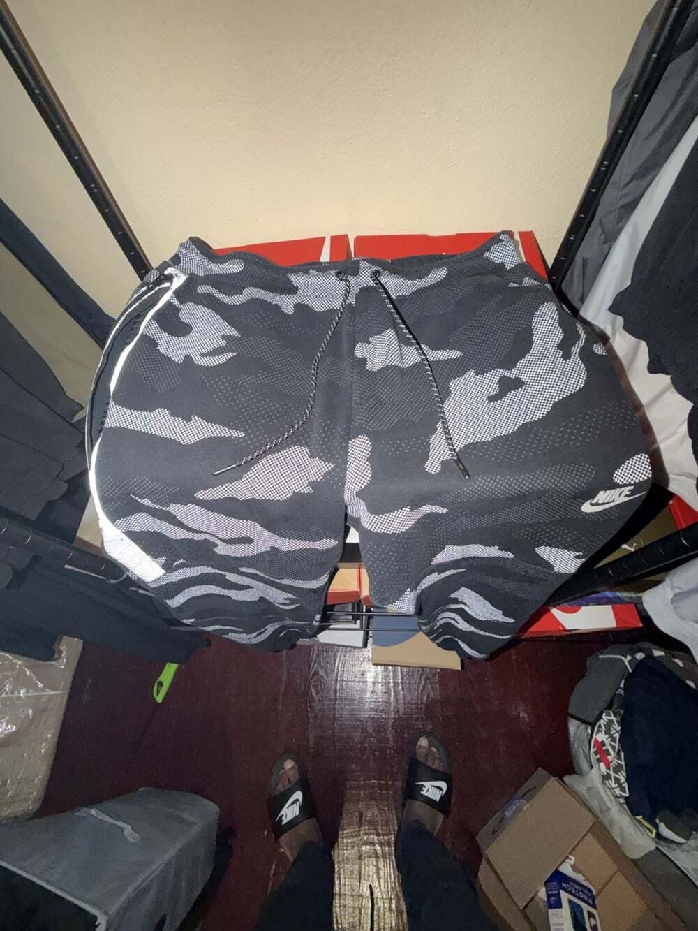 Nike Tech Fleece Joggers Size XL Black Camo Sweatpants